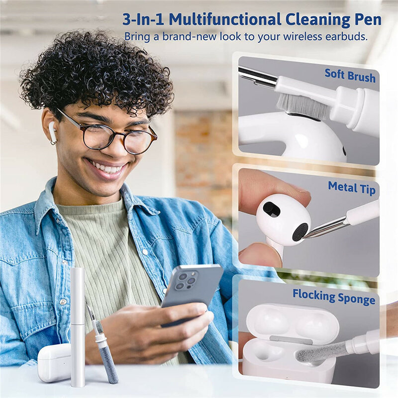 Cleaner Kit for AirPods 1/2/3/Pro Earbuds Cleaning Pen Brush Earphones Case Cleaning Tools For Xiaomi Huawei Samsung