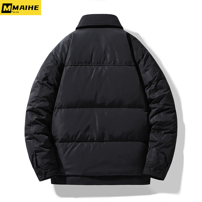 Autunno e inverno nuova giacca da uomo retro light light down jacket K-pop fashion oversize neutro caldo spesso piumino d'anatra bianco