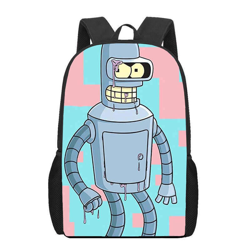 Bender Bending Rodriguez 3D 프린트 학교 가방, 십대 소년 소녀용 독특한 어린이 배낭 책 가방, 학생 책가방