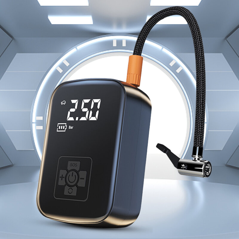 Inflator przenośna sprężarka powietrza przenośna elektryczna inflator powietrza ze światłem LED 150 PSI pompa do opon cyfrowe wykrywanie ciśnienia w oponach