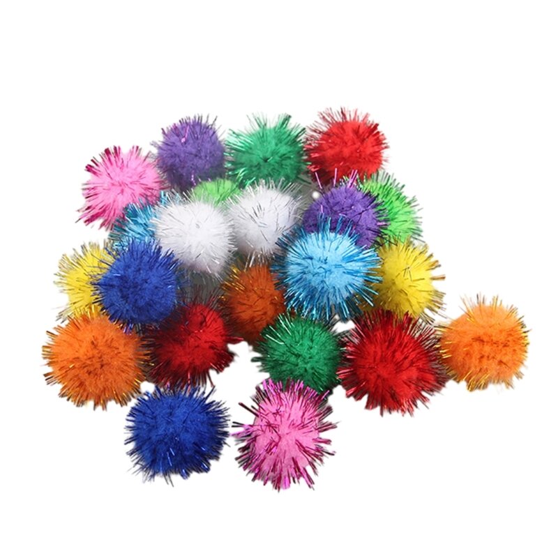 Y166 100pcs Glitter Tinsels Pompoms Appliques Patches DIY Craft Toy Clothes Sewing Material Woman DIY Accessories