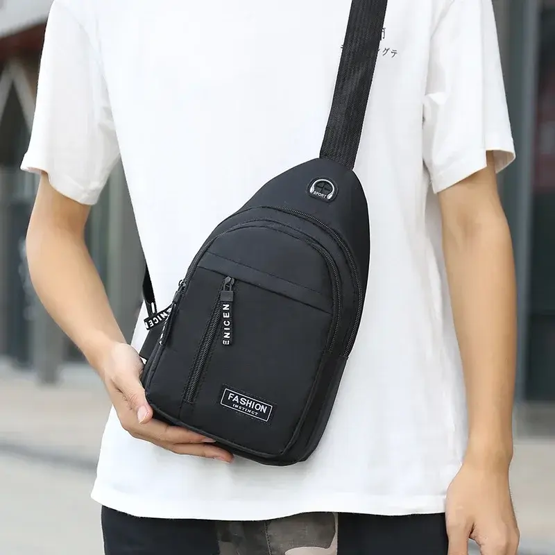 New Multifunctional Chest Bag Men's Fashion Trend Oxford Cloth Shoulder Bag Korean Style Casual Waterproof Messenger Bag Gift