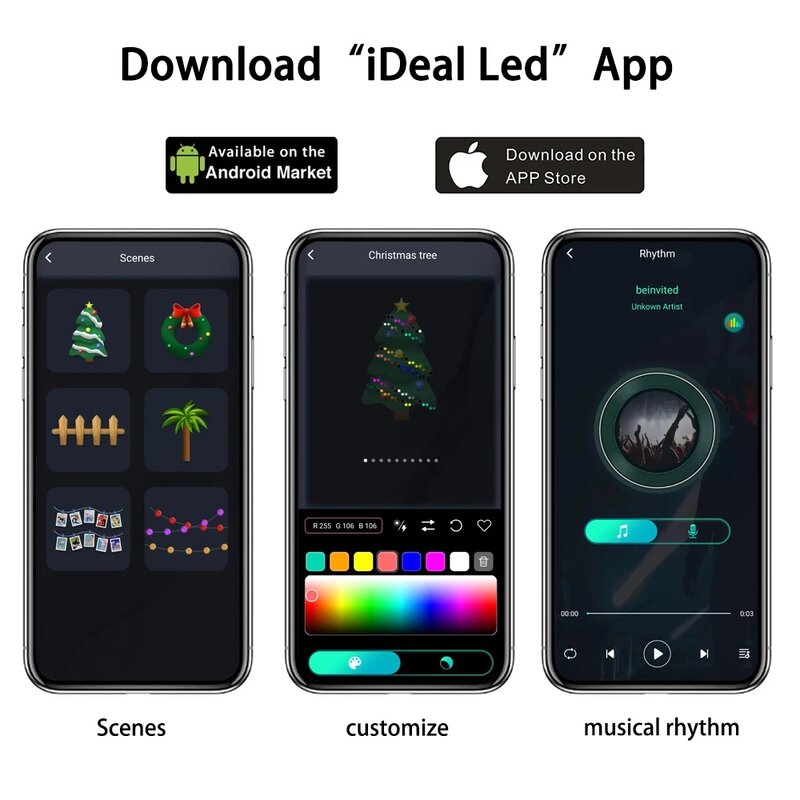 20M Smart App Control Fairy Light Outdoor RGB Bluetooth Christmas Tree String light USB Garland Light For Wedding Holiday Decor