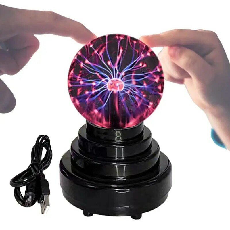 Nowatorska kulista lampa plazmowa elektrostatyczna kontrola USB ładowana przenośna plazmowa kula świetlna kulka elektrostatyczna z dotykiem i dźwiękiem