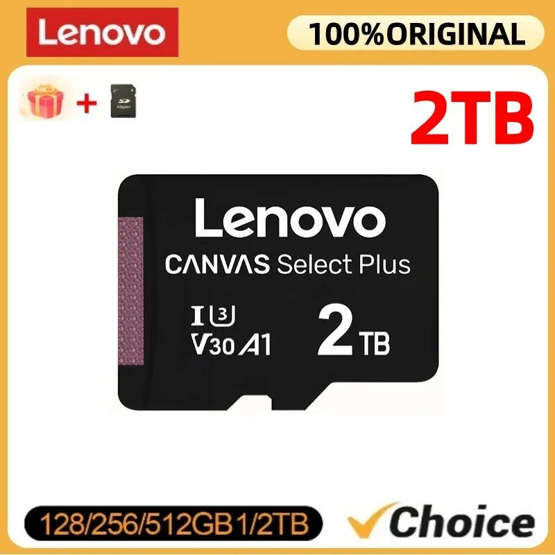 Lenovo-Ultra Memory Card, 2TB, Velocidade Rápida, UHS-1 Memory Cards, Micro TF, Cartão SD, À Prova de Choque, Super Compatibilidade