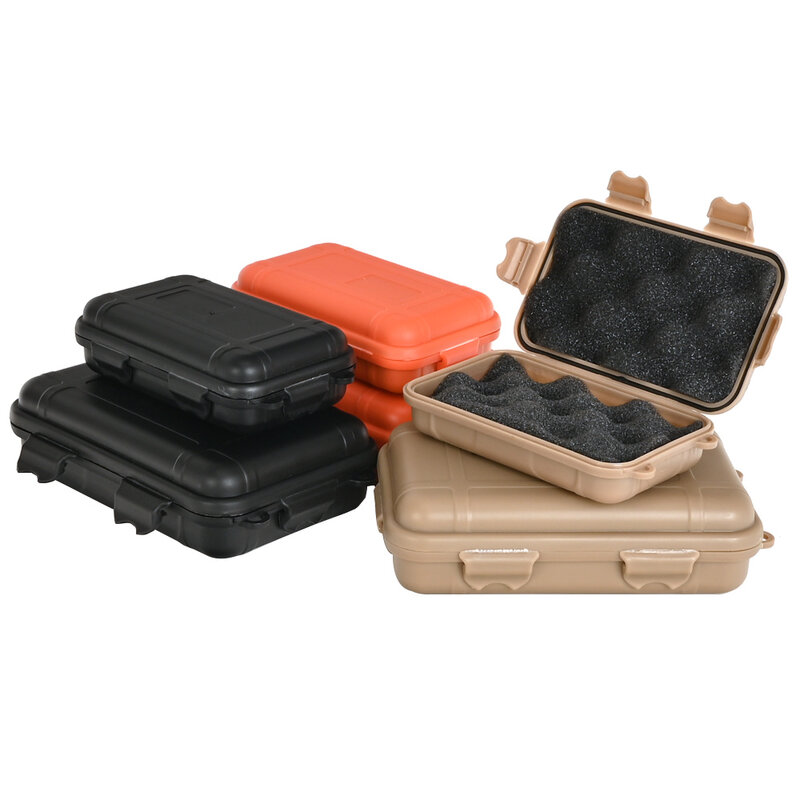 Small Suitcase Waterproof Case Storage Tool Box Hard Case Outdoor Camp Fish Container Mini Plastic Briefcase  EDC SOS With Foam