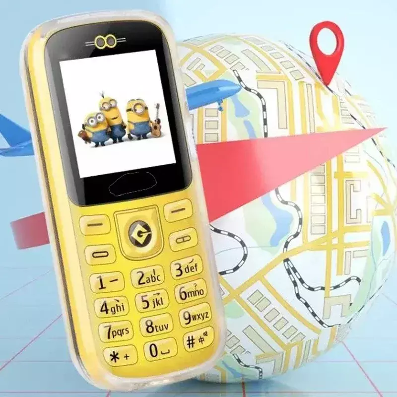 Ponsel kartun Mini, 1.44 ", 2G GSM, SIM ganda, telepon ajaib MP3, tanpa senter kamera, ponsel kartu siswa kecil