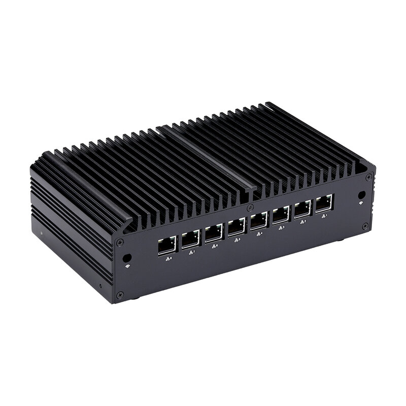 8 Gigabit Lan Intel I225-V 2.5G B3 LAN Gateway Router Fanless Mini PC, I3-10110U,I5-10210U,i7-10810U ฯลฯ