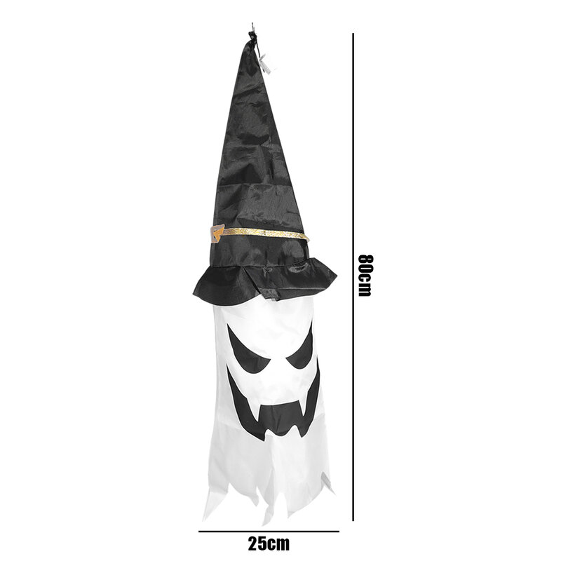 Halloween LED Hanging Ghost Light Battery Powered Glowing Wizard Hat Lamp For Home Halloween Party Dress Up Decoration Lighting