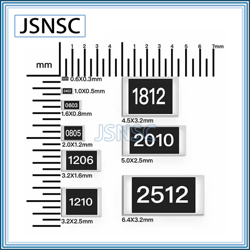 Resistor de chip SMD 1608 JSNSC, 0603 F, 1%, 0R-8R, 56R, 62R, 68R, 75R, 82R, 10.7R, 11.3R, 11.5R, 11.8R, 12R, 12.1R, 12.4R, 12.7R, 5000 PCes