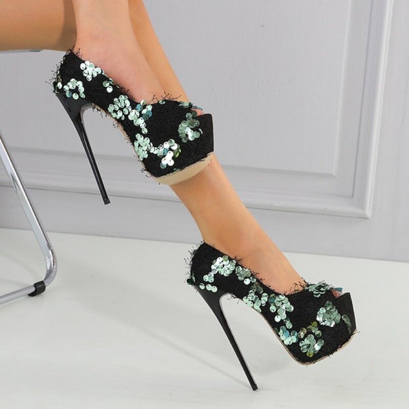 Женские туфли на высоком каблуке, летняя модная обувь с открытым носком в стиле интернет-знаменитостей