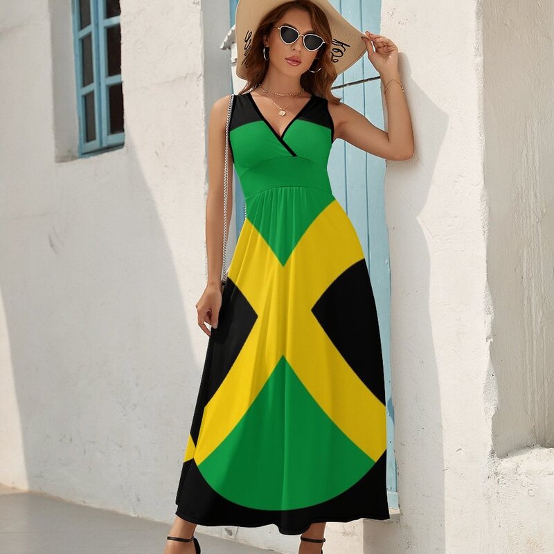 자메이카 프라이드 0307 민소매 드레스, 웨딩 하객 드레스, 2023 댄스 드레스