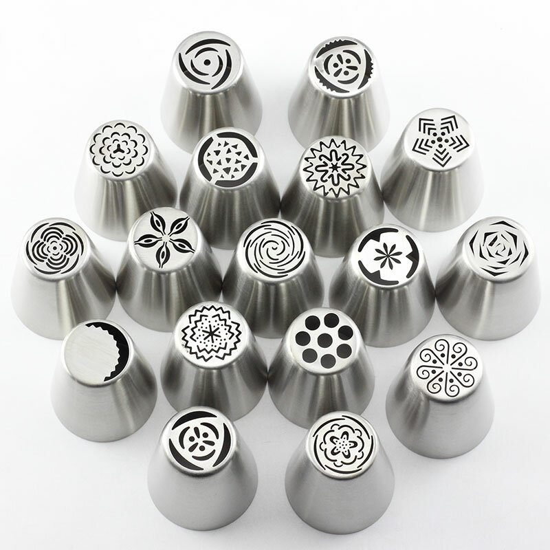 5/8/13Pcs Russian Cupcake Stainless Steel Tulip Rose Flower Icing Piping Pastry Tips Cake Decorating Tools Nozzles Coupler Cream