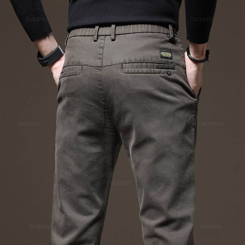 Calça fina de elástico na cintura masculina, alta qualidade, nova, verão, roupa de tipo de slim, calças de carga, plus size 28-38, verão, 2022