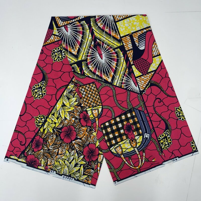 Tecidos de cera africanos de alta qualidade para patchwork, novo estilo, estampa de cera nigeriana, T4, 2024