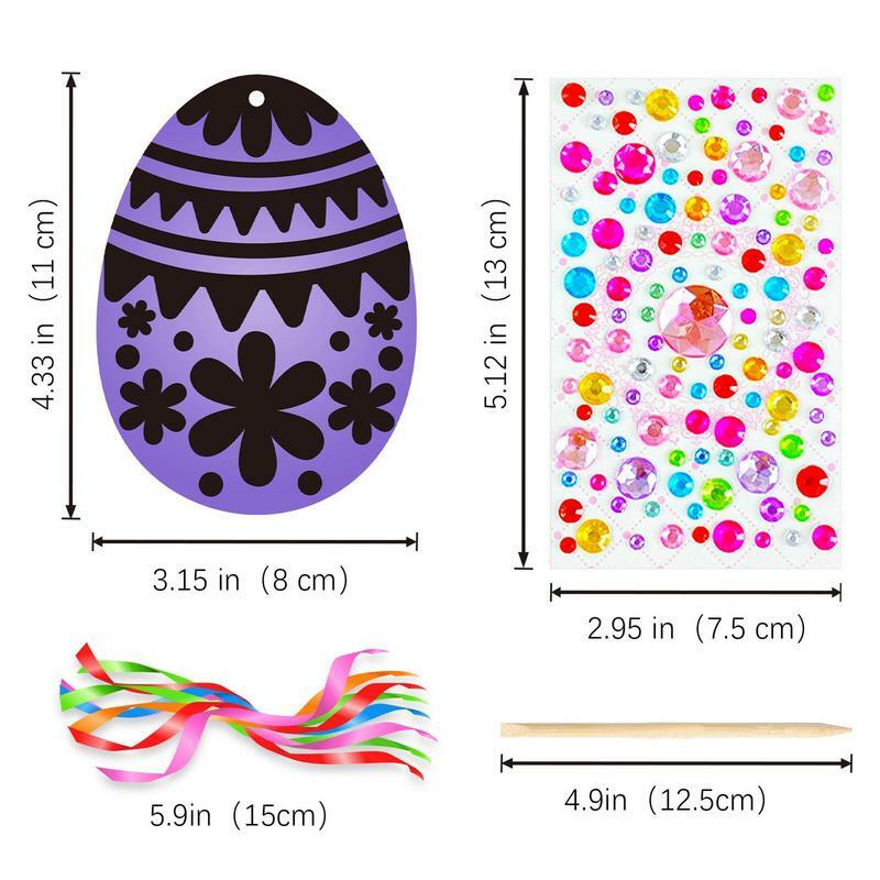 Kit kerajinan DIY telur pelangi seni kertas goresan Paskah 8 buah alat goresan telur Paskah pelangi untuk taman kanak-kanak keluarga