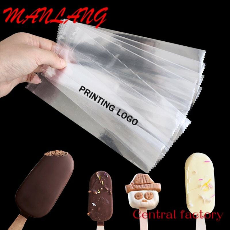 Plástico Back Sealing Bag, Adequado para Frozen Food Picolé Ice Cream Packaging, Logotipo personalizado