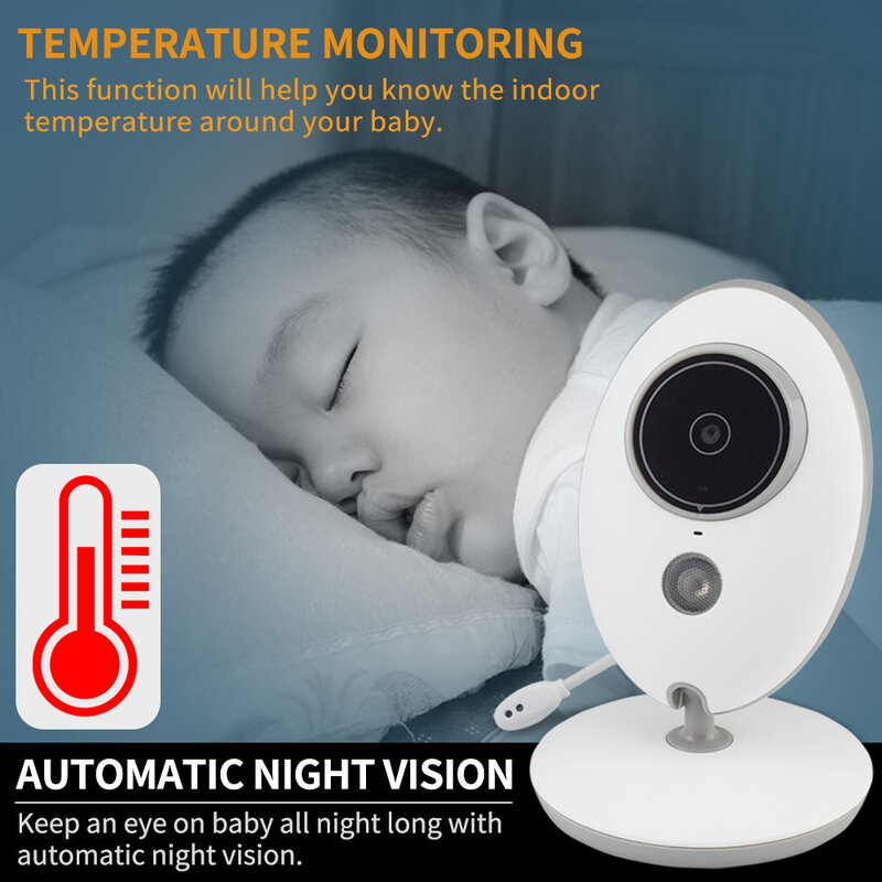 VB605ไร้สาย LCD Audio Video Baby กล้อง Night Vision Nanny Monitor Walkie Talkie การรักษาความปลอดภัยการเฝ้าระวังกล้องวิดีโอ