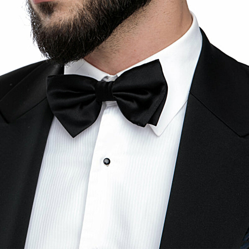 Pajarita de doble capa para hombre, corbata sólida para Festival, aniversario, boda