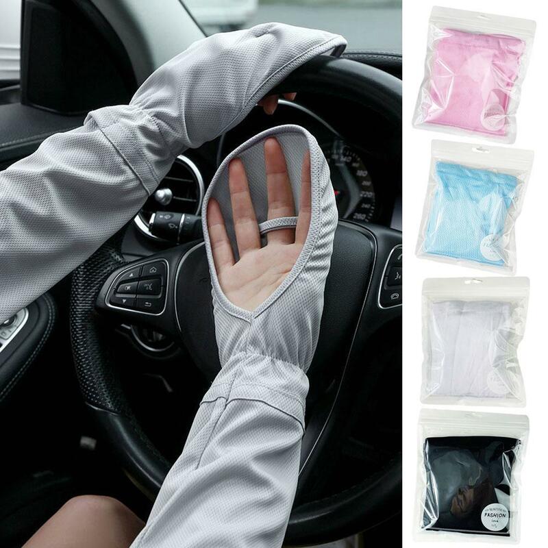 Ice Silk Sunscreen Sleeves Summer Driving Sun Protection Loose Sleeves Breathable Arm Protection UV Sleeves Horseshoe Y4V5