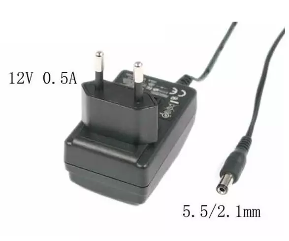 2ピンプラグ付き電源アダプター、3a-066wp12、12v 0.5a、バレル5.5、2.1mm、eu