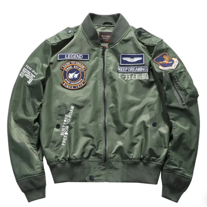 Jaqueta de beisebol grossa e quente masculina, parka de algodão, jaqueta de motocicleta, piloto de aviação hip hop, tanque militar bordado, inverno 2023