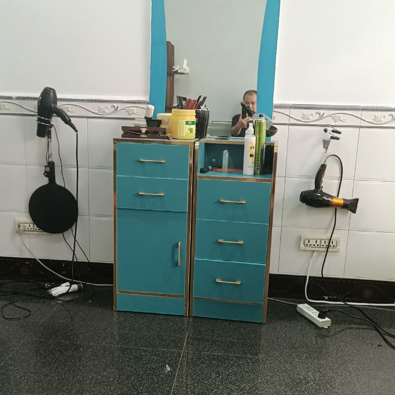 Nordic specjalna szafka narzędziowa salon fryzjerski wózki Salon kosmetyczny wielofunkcyjna półka sklep fryzjerski podłogowy wózek pomocniczy