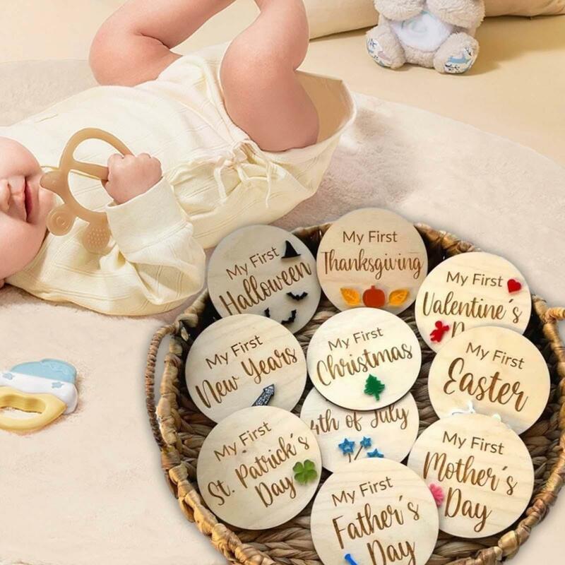 Photography Prop Card Background Decoration Props 10x Pregnancy Date Markers Photo Prop Milestone Discs for Boy Girl Newborn