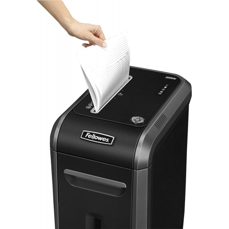 Fellowes-trituradora de papel resistente 4609001 Powershred 99Ms, 14 hojas, microcorte, con reverso automático, negro/plata oscura, 25,2 "x 11,4