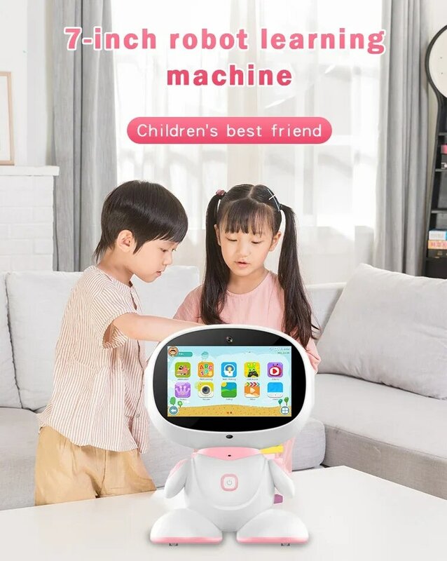 Mainan robot pintar edukasi sekolah, robot pintar edukasi pintar, led mini elektrik, 7 inci