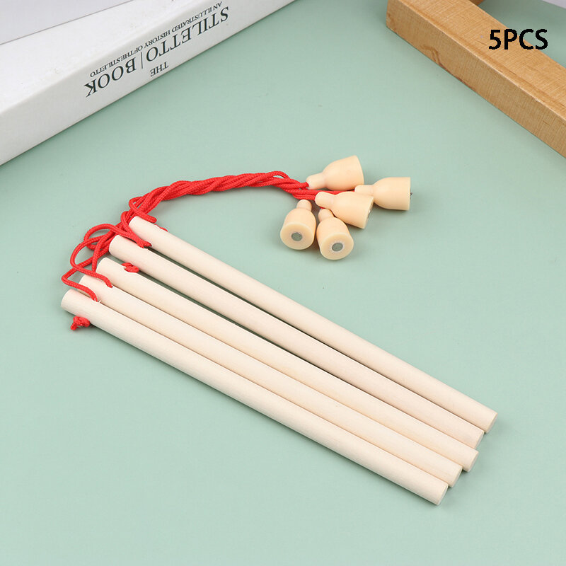 5PCS Fishing Gamefish Catching Rod Pole Poles Rods Kit Table Accessory Wooden Replacement Funny Set Kids