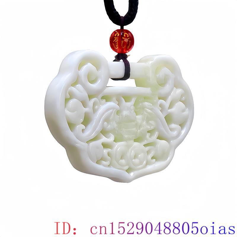 Biały naturalny naszyjnik z prawdziwego jadeitu nietoperza rzeźbiona biżuteria Designer Vintage prezent Amulet luksusowe kamienie szlachetne