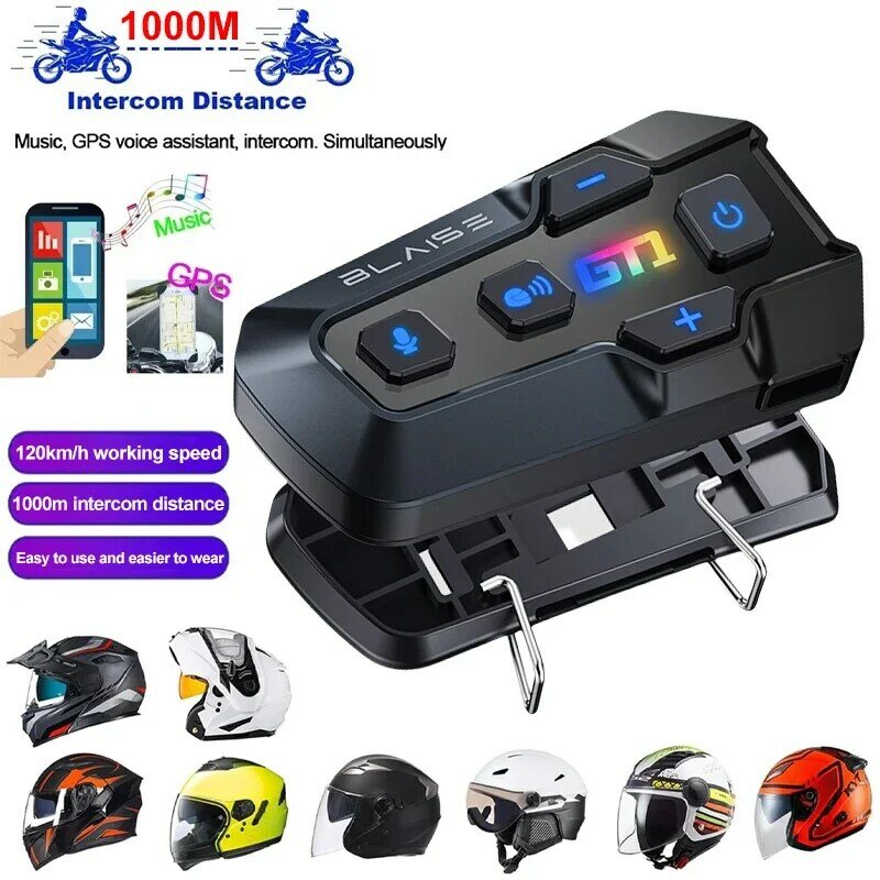 Oreillette Bluetooth pour moto, appareil de communication pour casque, intercom sans fil, intercom étanche, appel mains libres, sauna, 1/2 pièces