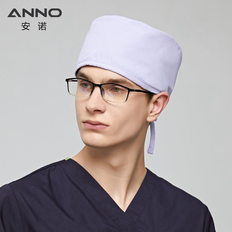 Мужская шапочка ANNO, одноразовая, из хлопка, однотонная, для больницы, врача, медсестры, рабочая шляпа