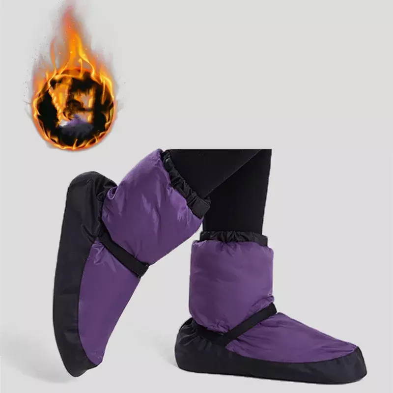 Clyfan รองเท้าเต้นรำบัลเลต์ฤดูหนาว, รองเท้าเต้นสมัยใหม่สำหรับผู้ใหญ่รองเท้าบัลเล่ต์ออกกำลังกายให้ความอุ่นผ้าฝ้ายอัพ