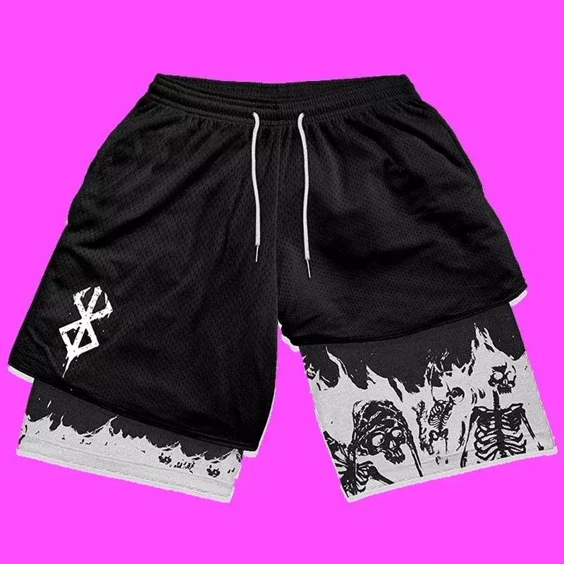 Летние мужские уличные шорты Y2K в стиле оверсайз для активного спортзала, шорты для тренировок, фитнеса и тренировок, одежда