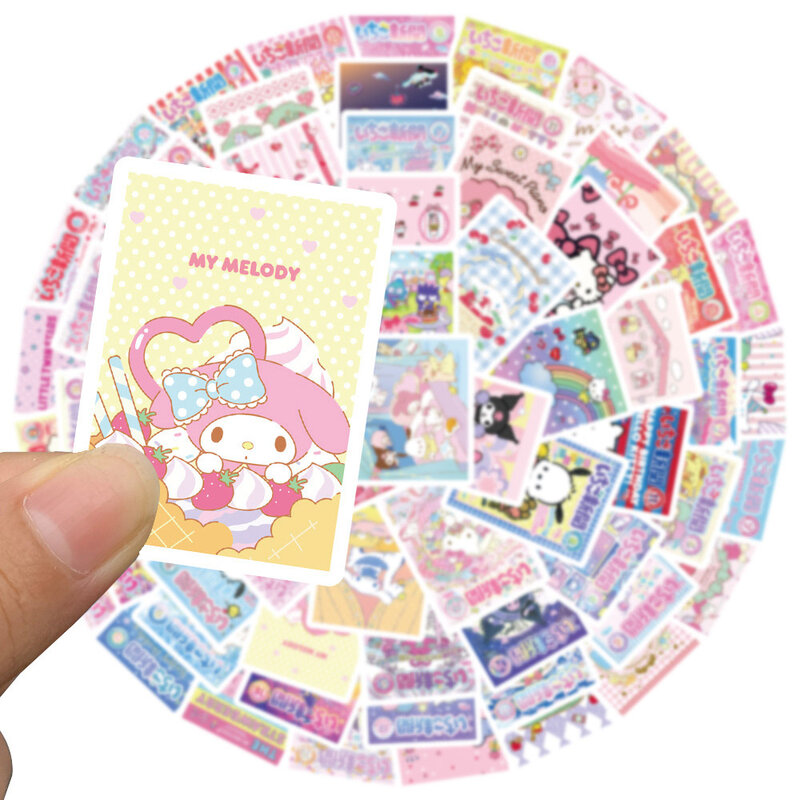 귀여운 핑크 산리오 포스터 스티커, 카와이 만화 소녀, 어린이 데칼 장난감, 전화 가방, 수하물, 재미있는 그래피티 스티커, 10 개, 30 개, 65 개