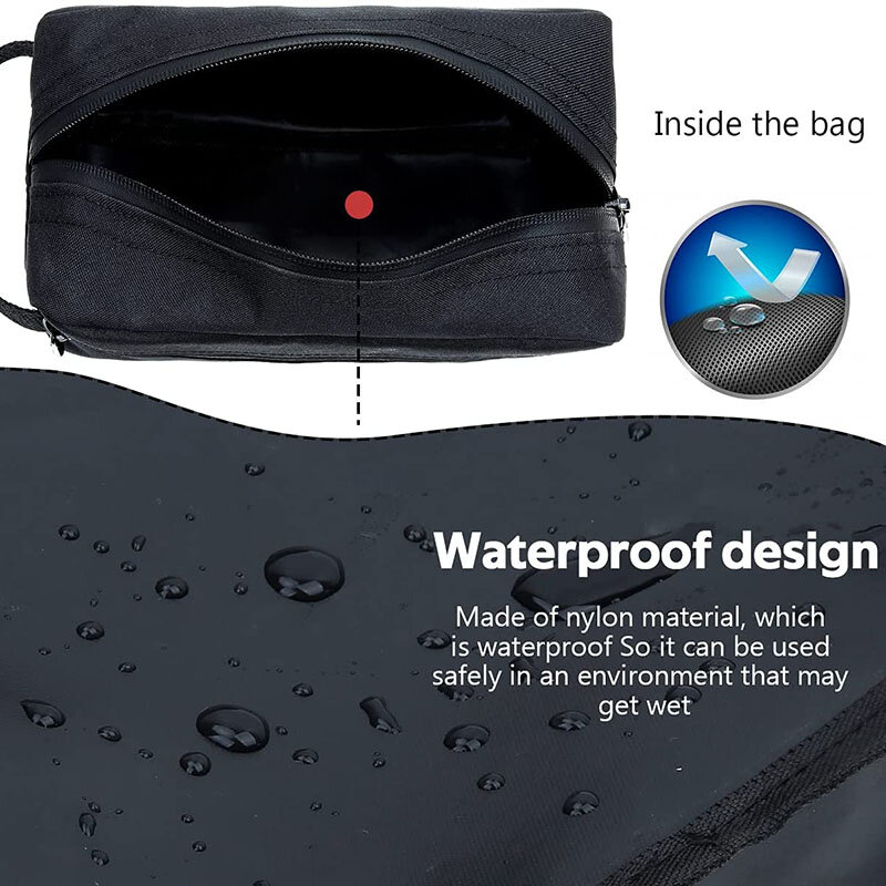 Men‘s Travel Toiletry Bag Portable Large Capacity Cloth Fabric Cosmetic Bag Electronic Digital Storage Bag Dustproof Waterproof