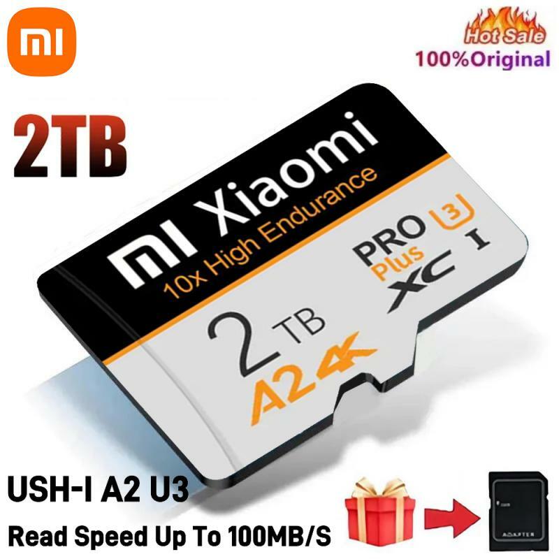 การ์ดหน่วยความจำ Xiaomi 2TB ความเร็วสูง1TB 512GB 256GB Class 10 Micro TF SD Card 1TB SD Memory Card 1TB SD สำหรับ Nintendo SWITCH phone/ Ps4