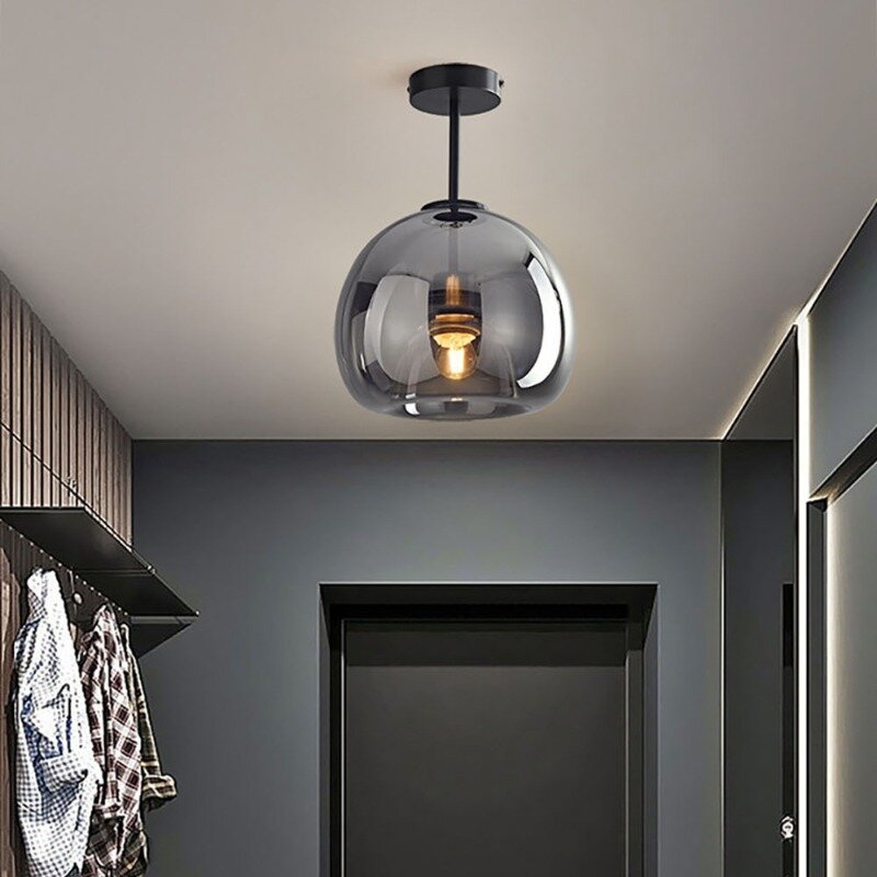 Nordic Corridor Aisle LED Dinning Room Lamp Modern Minimalist Glass Ceiling Light Creative Living Room Lighting Home Decoration