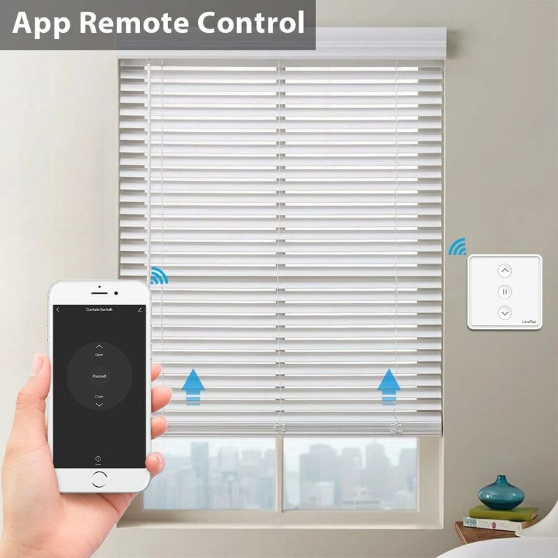 LoraTap Roller Shutter Curtains Blinds Push Button Switch Tuya Smart Life Electric Motor Engine Connected WiFi Alexa Google Home