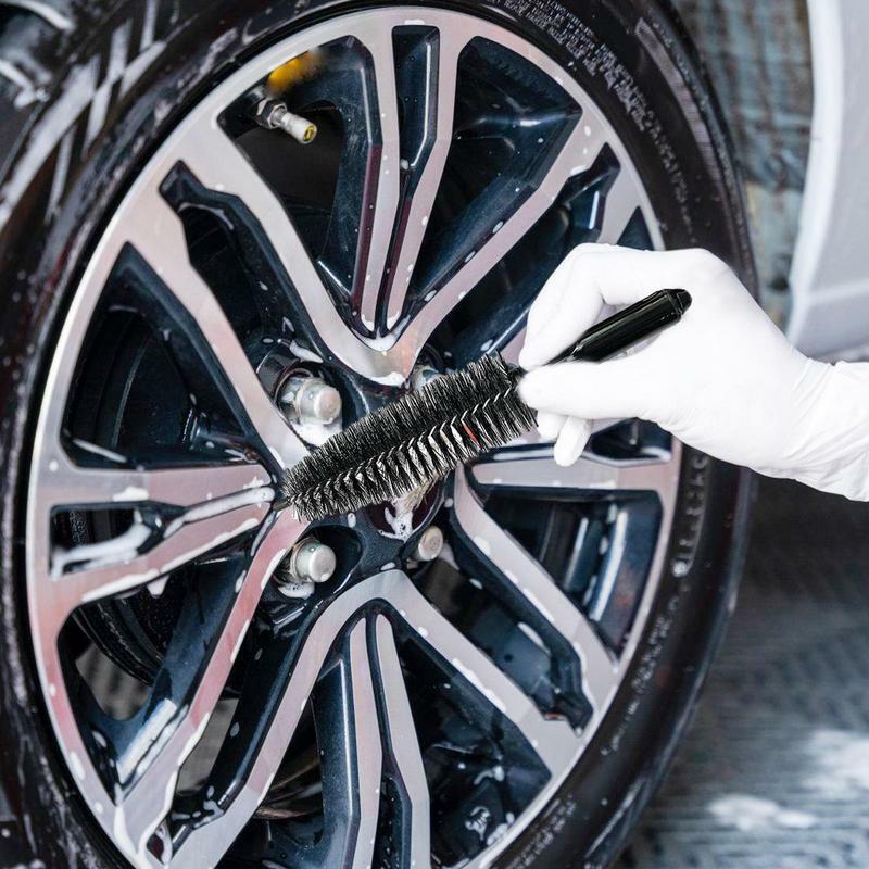 Car Wheel Brush Soft Bristle Tire Scrubber Car Wheel Cleaning Brush Detailing Brushes For Car Motorcycle Maintenance Rim Cleaner