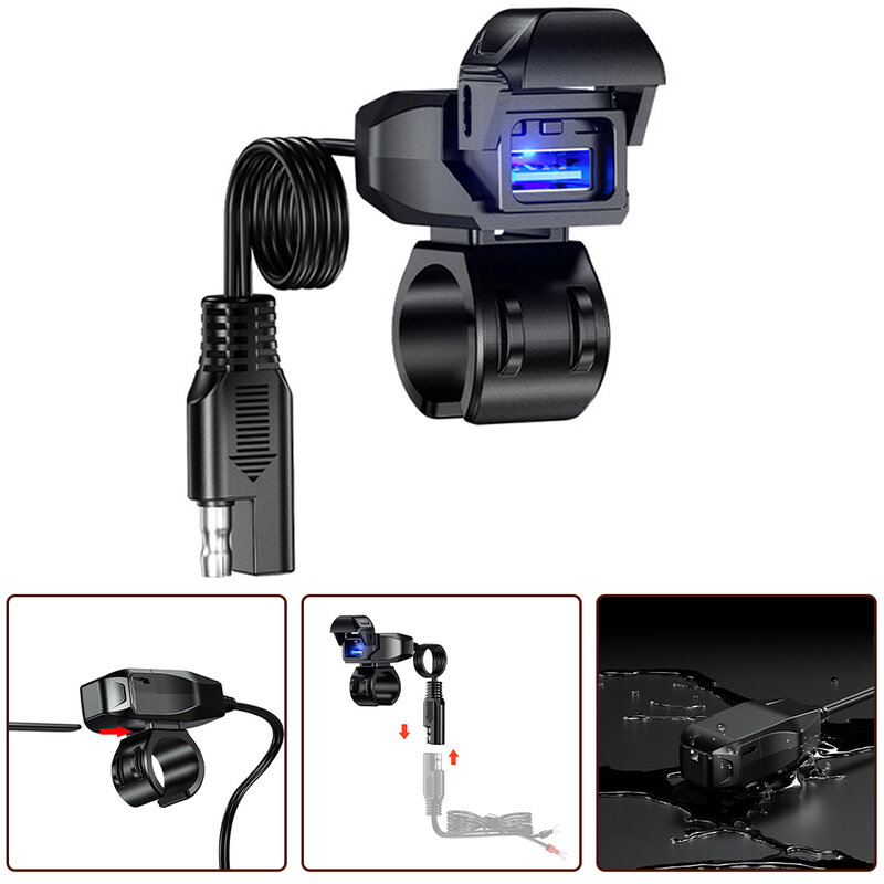 Input Voltage USB Adapter Waterproof ABS And Non Deformation Suitable For Most Motorcycles Universal Fitment V V