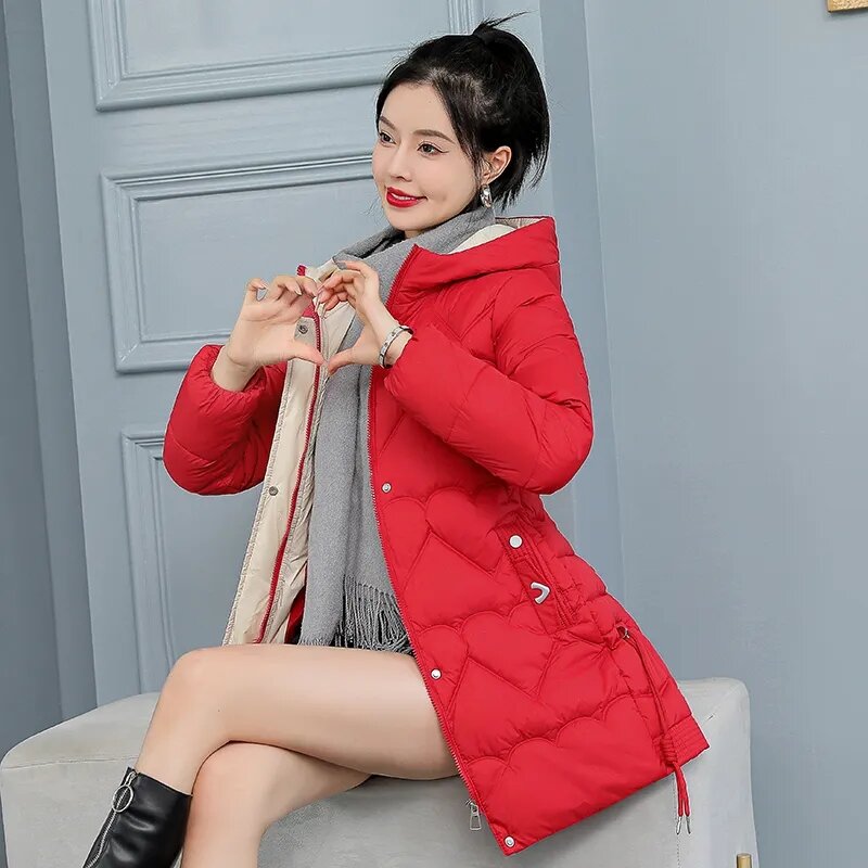 Winter Womens Jacket 2023 New Hooded Down Cotton Coat Long Thick Parkas Female Warm Padded Coat Ladies Outwear Jackets Overcoat