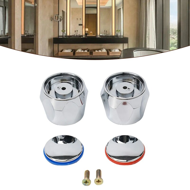 Bathroom Kit Faucet Handle Tap Handle Sprinklers Watering Devices 2 Handwheels + 2 Screws Faucet Handle Tap Handle