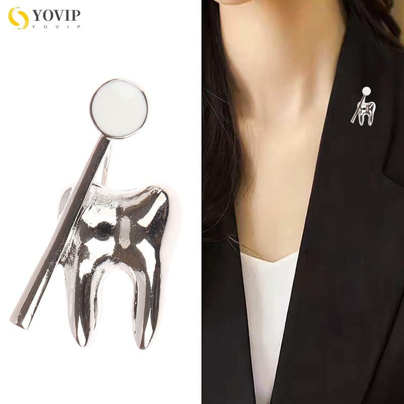 1 Buah Pin Bros Medis Imut Bentuk Gigi Mode Klasik untuk Aksesori Hadiah Perhiasan Pin Lencana Ransel Kerah Perawat Dokter