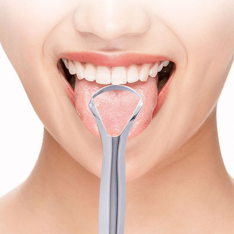 Скребок для языка из нержавеющей стали, моющийся скребок для языка, инструмент для гигиены полости рта, 1 шт.