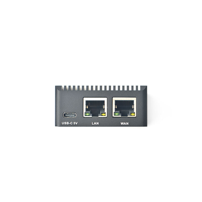 Top NanoPi R2S Rockchip RK3328 dengan CNC Metal Case Mini Router Dual Gigabit Port 1GB SBC openwht sistem