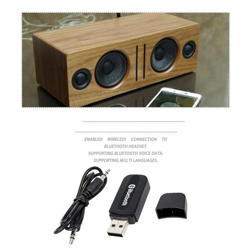 Беспроводной USB-адаптер для автомобильного музыкального аудиоресивера, совместимый с Blutooth, Aux 3,5 мм для приемника наушников