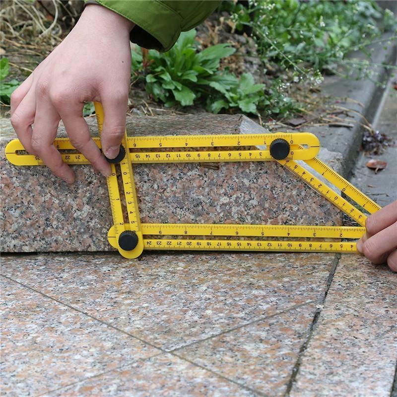 Abs折りたたみ式マルチアングル定規テンプレートツール4折りたたみ式フレキシブル測定器ツールホームガルドン木工用品